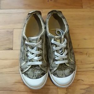 Gold Monogram Coach Sneakers